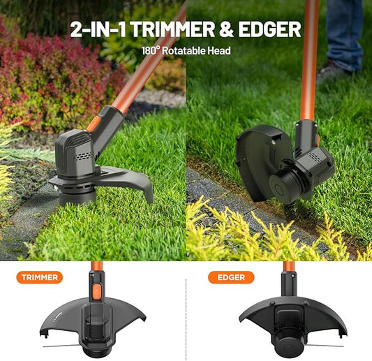 Litheli Cordless Weed Wacker 12 Inch, U20 Handy+ 20V String Trimmer & Weed Eater with 2.0Ah Battery, Grass Trimmer Tools for Garden, Yard and Farm