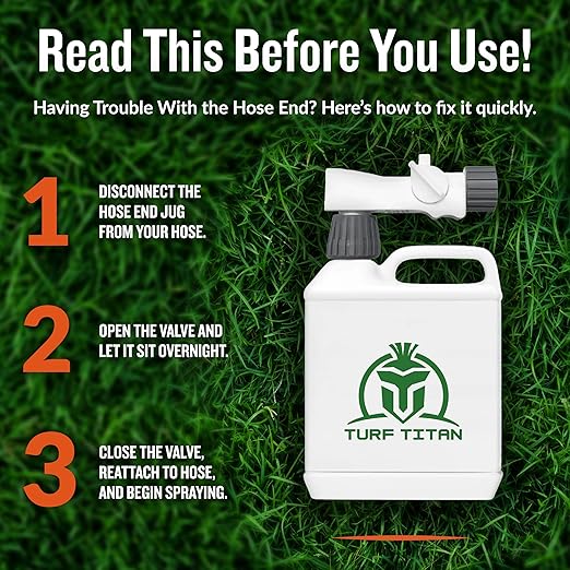 Turf Titan Hydro Holder Hose End Wetting Agent - Suspends Moisture in Your Grass Soil, Improves Water Drainage & Nutrient Uptake in Your Turf Grass, Promoting Healthy Soil - Covers 8,000 sq ft (32 oz)