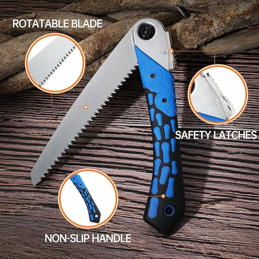 Toolux 8.27 Inch Folding Saw, SK-5 Steel Pocket Hand Saws for Wood, Hunting and Camping, Pruning Saw for Cutting Branches and Tree Limbs on Backpacking & Bushcraft Trips, With Carry Case