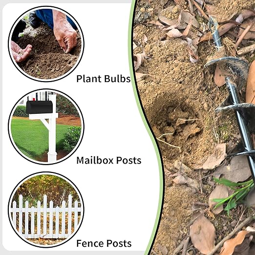 TCBWFY Garden Auger Drill Bit for Planting 1.6"x16.5"and 3.5"x16",Heavy Duty Bulb Planter Tool for Digging Holes,Compatible with 3/8" Hex Drive Drill