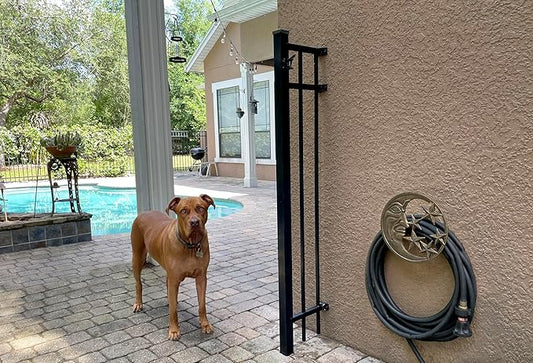 Zeckos Cast Iron Crescent Moon Face and Stars Decorative Wall Mounted Hanging Garden Hose Hanger Bronze Finish - Outdoor Hose Holder Décor - 12 Inches in Diameter