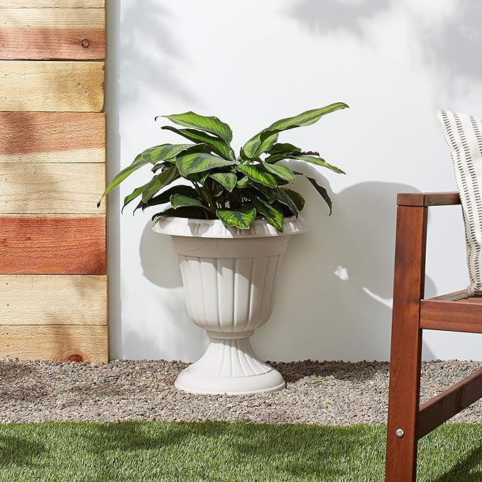 Arcadia Garden Products Classic Traditional Plastic Urn Planter Indoor/Outdoor