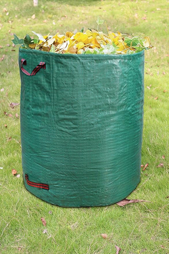 PHYEX Professional 4-Pack 132 Gallon Gardening Bags for Lawn Yard, Extra Large Reusable Leaf Bags, Waste and Trash Container