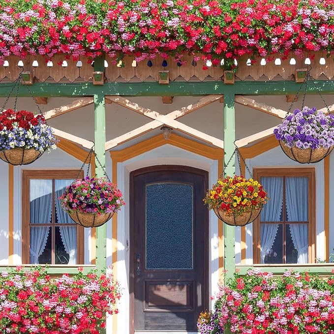 ZeeDix 18 Inch Coco Liners for Hanging Baskets, 4 Pcs Round Coco Liner 100% Natural Coco Fiber Basket Coconut Replacement Liner for Hanging Baskets Planters Flowers Vegetables(18in-4pcs)