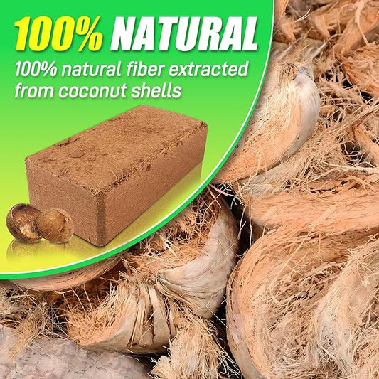 Coco Coir Brick for Plants-6 Pack Premium Coconut Bricks, 100% Organic Peat Moss, Fiber Coconut Husk for Planting, Gardening, Potting Soil Substrate