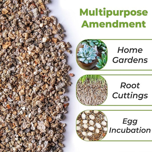 Organic Vermiculite by Perfect Plants - 8 Dry Quarts Natural Medium Grade Soil Additive for Potted Plants