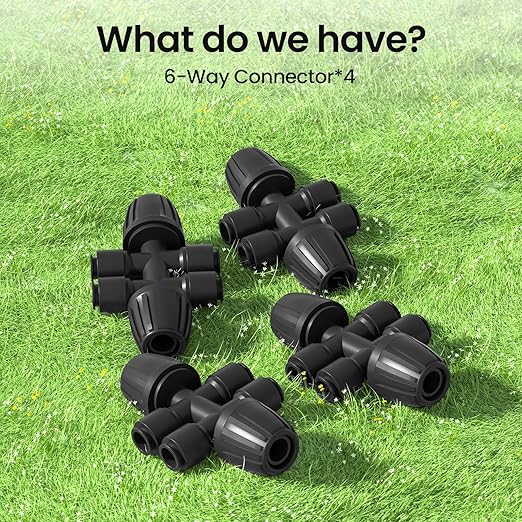MIXC 4 Packs 1/2''to 1/4''Barbed Tee Quick Connector,Drip Irrigation Fittings for 4-Way Connector