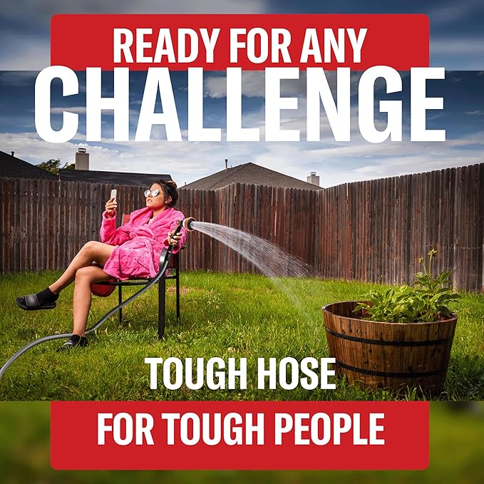 Best 50 ft Metal Garden Hose Set - No-Kink Durable 316 Stainless Steel, 10-Way Zync Spray Nozzle & Hook – Tough Flexible Heavy Duty Water Hoses, Naval Brass, Rust, Weather, LeakProof