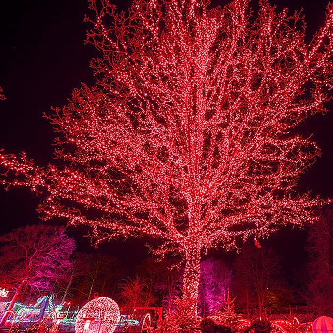 Christmas String Lights, 150 Count 33 FT Incandescent Mini Green Wire Valentines Fairy Light, 120V UL Certified Connectable Xmas Tree Lights for Patio, Holiday, Party, Outdoor Indoor Decoration, Red