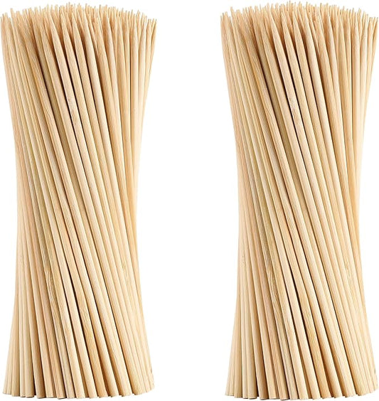 200 PCS Bamboo Skewers, 6 Inch Food Sticks for Appetizers, Fruit, Grilling Kebabs, Cocktail Picks for Drinks, Toothpicks Natural, Kitchen Gadget