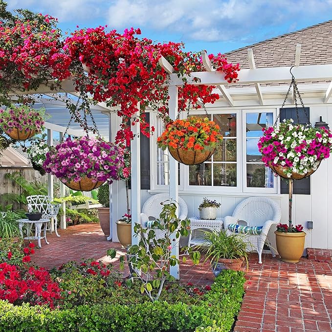 Halatool 6PCS 8 Inch Coconut Liners - 100% Natural Coco Fiber Round Liners for Planters, Flowers, Vegetables