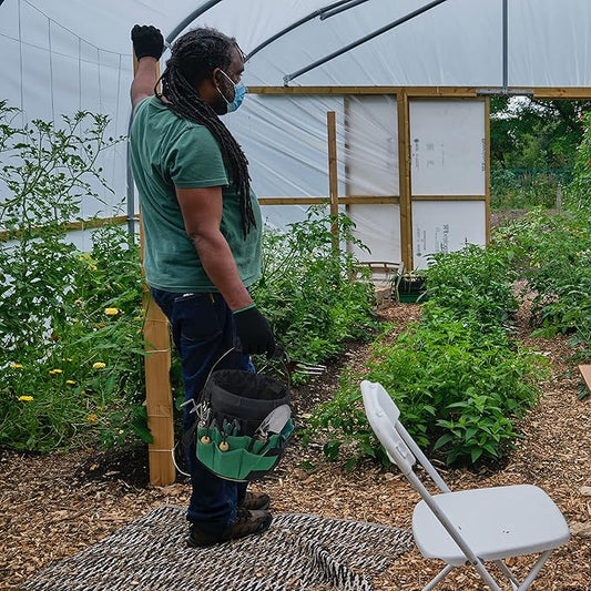 Green Gardening Tools Organizer 5 Gallon Bucket Tools Kit Storage Organizer with Handle, Garden 42 Pockets Tools Management Bucket Bag Trays, Insert Bucket Boss Tools Organizer (Tools Excluded), Black, 17.91 inch x 11.81 inch