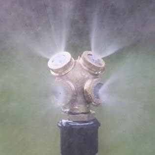 Joywayus Brass Misting Spray Nozzle 1/2" NPT Male 4-Holes Garden Sprinklers Irrigation Connector Water Sprinklers Mister Heads Fitting with Filter Mesh (Pack of 3)