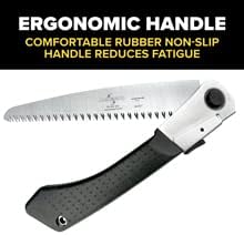Jameson Professional Grade 8 Inch Folding Pruning Hand Saw for Single Hand Use with Tri-Cut Blade and Slip Resistant Grip - 2 Pack