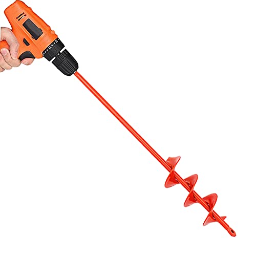 Auger Drill Bit for Planting 2"(D) x14.5(L), Garden Ground Earth Spiral Drill Bit for 3/8" Hex Drive Drill, for Post Hole Digger Bulb Bedding Digging Plant Rapid Planter