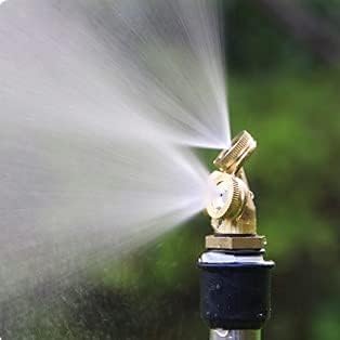 Joywayus Brass Misting Spray Nozzle 3/4" GHT Male 3-Holes Garden Sprinklers Irrigation Connector Water Sprinklers Mister Heads Fitting with Filter Mesh (Pack of 2)