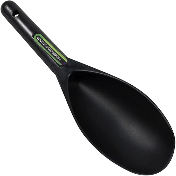 SE Black Prospector's Scoop - 12.5" Heavy-Duty Plastic Tool for Metal Detecting, Gold Panning, Treasure Hunting, and Gardening