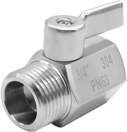 beduan Stainless Steel 3/4" Shut Off Valve GHT Thread Garden Hose Heavy Duty Connector