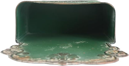 All Chic Set of 2 Metal Hanging Wall Planters Outdoor Indoor Mail Wall Mounted Planter Antique Shabby Chic Wall Decor (Green)