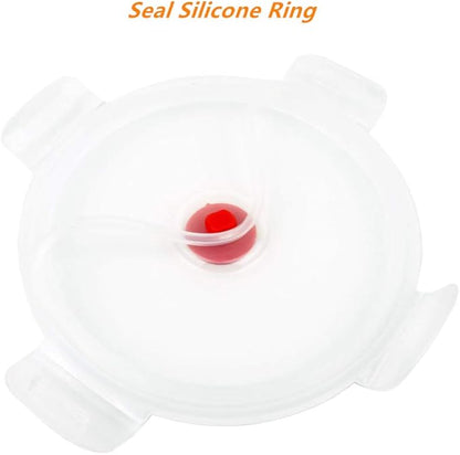 CARTINTS Red Silicone Collapsible Food Storage Containers-Prep/Storage Bowls with Lids - Round Silicone Food Storage Containers - Microwave and Freezer Safe 3Pack