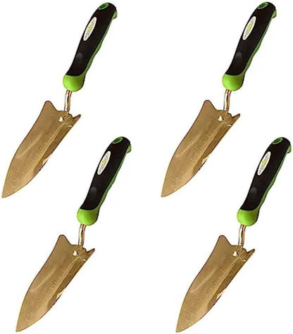 Garden Guru Titanium Transplanter Trowel Shovel - Rust Resistant - Ergonomic Handle - Perfect Hand Shovel Tool for Gardening Weeding Transplanting and Digging in Garden Beds (4 Pack)
