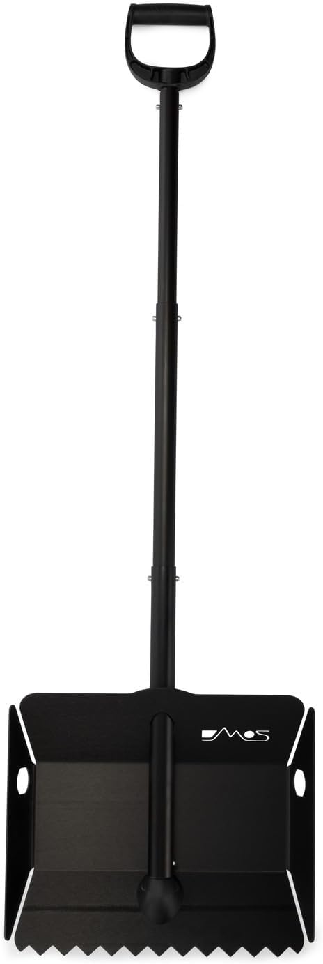 DMOS Stealth Shovel - Lightweight, Heavy-Duty Aluminum Sand & Snow Shovel with Extendable & Collapsible Handle for Camping, Overlanding, Survival, & Off-Road Use - Black/Black - X-Large