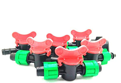 (10-Pack) Drip Irrigation Tubing 1/2" Universal Shut Off Valve - Perma Connector Barbed Locking Fitting - Fits All Brands 16-17mm Drip Tape AG Tubing (10, Shut Off Valve)