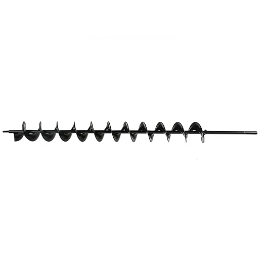 2in Wide 24in Long Metal Earth Augers Drill Bit, Garden Plant Flower Bulb Auger Rapid Planter Bulb Compatible Auger Machine Head with 3/8in Diameter Non-Slip Hex Shank