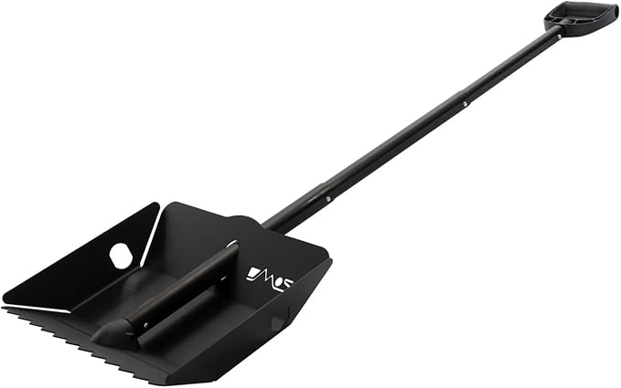 DMOS Stealth Shovel - Lightweight, Heavy-Duty Aluminum Sand & Snow Shovel with Extendable & Collapsible Handle for Camping, Overlanding, Survival, & Off-Road Use - Black/Black - X-Large