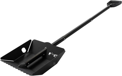 DMOS Stealth Shovel - Lightweight, Heavy-Duty Aluminum Sand & Snow Shovel with Extendable & Collapsible Handle for Camping, Overlanding, Survival, & Off-Road Use - Black/Black - X-Large