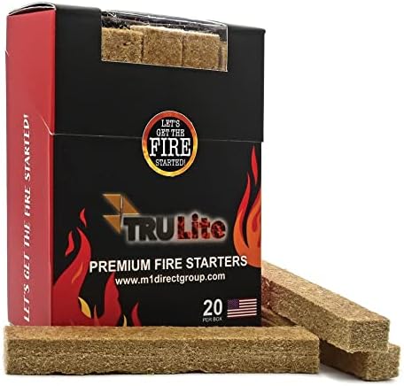TRULite Premium Fire Starters, 20 Piece Box, USA Made, Ideal for Quickly, Safely & Naturally Lighting All Types of Grills, Bonfires, Fire Pits, Fireplaces, Wood Stoves, & Campfires!