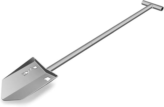 DMOS Nomad Shovel - 2-Piece Collapsible Lightweight Aluminum Shovel for Camping, Overlanding, Survival, Military, Hunting, & Off-Road Use - Silver - Regular