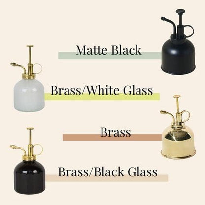 Modern Sprout Plant Mister, 8 oz Indoor Watering Can, Aesthetic Plant Sprayer & Water Mister Spray Bottle, Garden Watering Can for Seed Starting, Vintage-Inspired Gift for Green Lovers - Matte Black