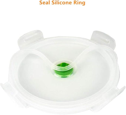 CARTINTS Green Silicone Collapsible Food Storage Containers-Prep/Storage Bowls with Lids - Round Silicone Food Storage Containers - Microwave and Freezer Safe 3Pack