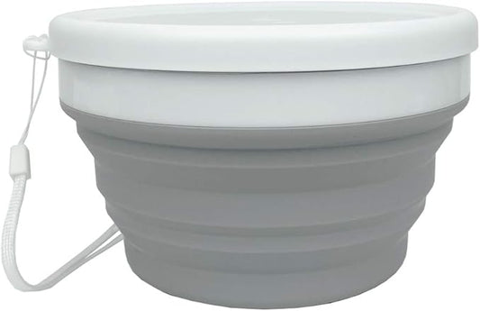 CARTINTS Silicone Collapsible Food Storage Containers with Lids Collapsible Containers Ideal for Travel and Camping, Hiking,32oz/950ml (Grey)