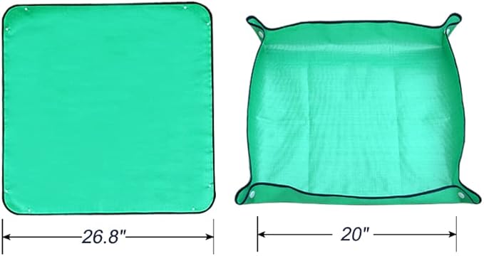 Foldable Plant Repotting Mat - Waterproof Indoor/Outdoor Gardening Mat - 26.8" x 26.8" (Green)