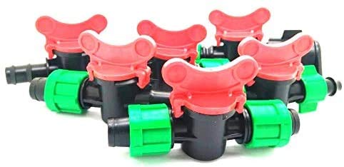 (100-Pack) Drip Irrigation Tubing 1/2" Universal Shut Off Valve - Perma Connector Barbed Locking Fitting - Fits All Brands 16-17mm Drip Tape & Tubing (100, Shut Off Valve)
