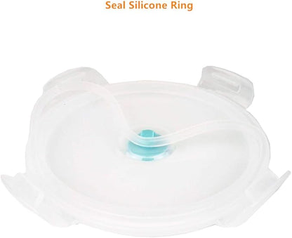 CARTINTS Blue Silicone Collapsible Food Storage Containers-Prep/Storage Bowls with Lids - Round Silicone Lunch Containers - Microwave and Freezer Safe Set of 3