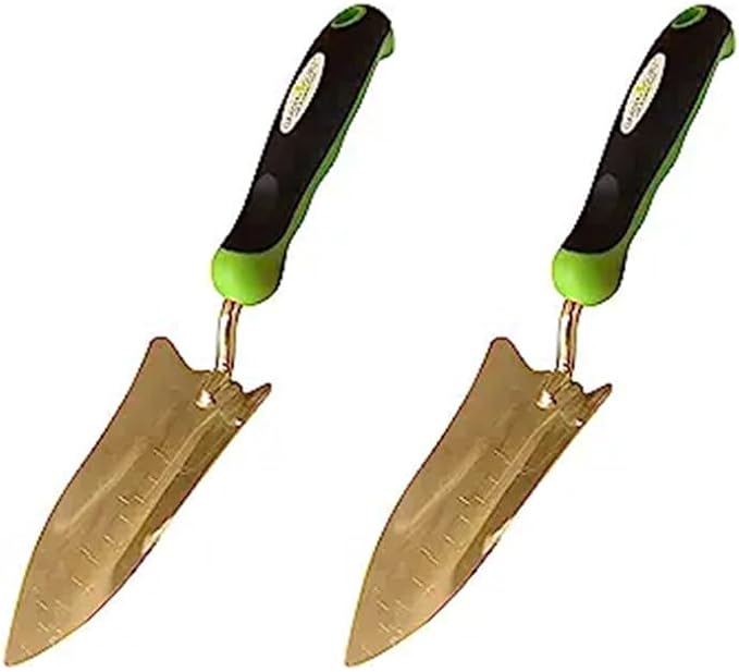 Garden Guru Titanium Transplanter Trowel Shovel - Rust Resistant - Ergonomic Handle - Perfect Hand Shovel Tool for Gardening Weeding Transplanting and Digging in Garden Beds (2 Pack)