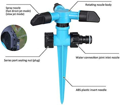 SagaSave Portable 360 Degree Sprinkler for Yard, Rotating Lawn Sprinkler, Large Area Coverage Water Sprinklers for Lawns and Gardens