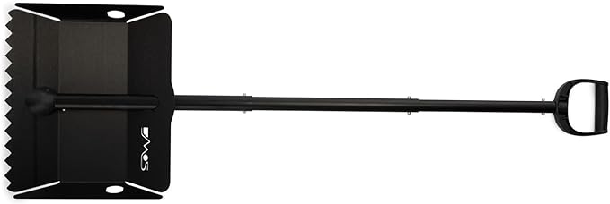 DMOS Stealth Shovel - Lightweight, Heavy-Duty Aluminum Sand & Snow Shovel with Extendable & Collapsible Handle for Camping, Overlanding, Survival, & Off-Road Use - Black/Black - X-Large