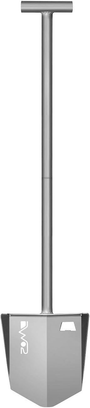 DMOS Nomad Shovel - 2-Piece Collapsible Lightweight Aluminum Shovel for Camping, Overlanding, Survival, Military, Hunting, & Off-Road Use - Silver - Regular