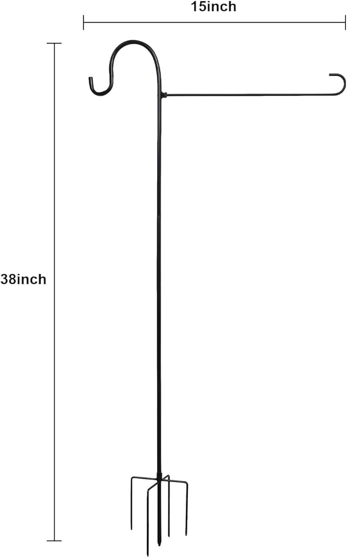 Heavy-Duty Garden Flag Stand with Shepherd's Hook Holder – Sturdy Metal Frame for 12x18 Inch Flags & String Lights, Weather-Resistant Outdoor Lawn, Patio, Yard Decorations