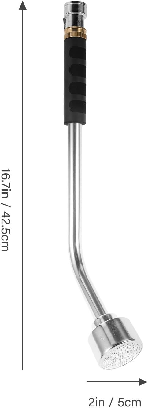 DOITOOL Watering Wand Heavy Duty, Metal Garden Hose Wand 18 Inches Long Hose Nozzle Sprayer with Flow Control for Watering Hanging Baskets and Shrubs (400 Holes)