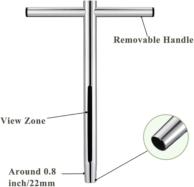 Soil Sample Probe 12 Inch with T Handle, Soil Sampler Tool, Soil Test Kit, Soil Probe for Soil Sampling Plant Care Lawn Garden Farm