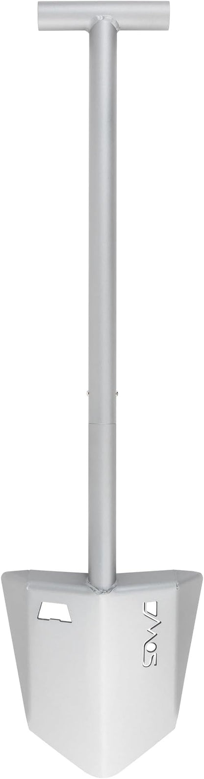 DMOS Nomad Shovel - 2-Piece Collapsible Lightweight Aluminum Shovel for Camping, Overlanding, Survival, Military, Hunting, & Off-Road Use - Silver - Pro