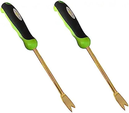 Garden Guru Titanium Dandelion Weeder Tool - Rust Resistant - Ergonomic Handle - Weed Puller for Planting, Weeding, Flower and Vegetable Care in Lawn Garden Yard (2 Pack)