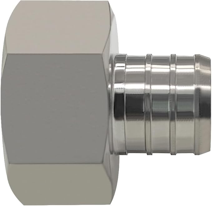 beduan 304 Stainless Steel PEX Garden Hose 3/4" PEX Barb to 3/4" GHT Female Connector Adapter Fitting for Irrigation Watering Outdoor Garden Water