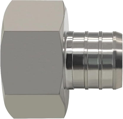 beduan 304 Stainless Steel PEX Garden Hose 3/4" PEX Barb to 3/4" GHT Female Connector Adapter Fitting for Irrigation Watering Outdoor Garden Water