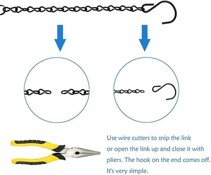 YINGFENG 10 Pack 9.5 Inch Black Hanging Chains, Garden Plant Hangers for Hanging Bird Feeders, Billboards, Chalkboards, Basket, Planters, Lanterns, Wind Chimes and Decorative Ornaments Etc.